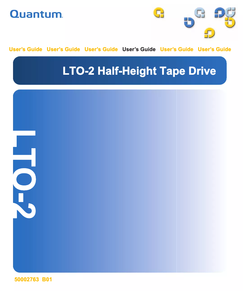 Page 1 of the manual User Manual Quantum LTO-2
