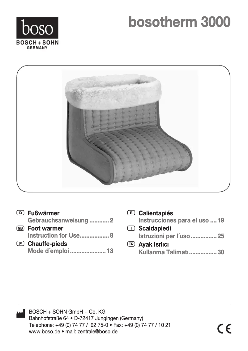 First page image of the manual for Bosotherm 3000