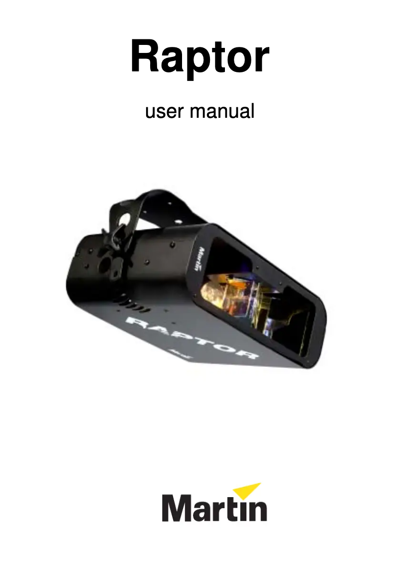 First page image of the manual for Raptor