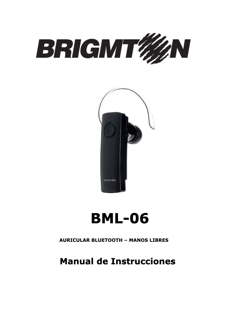 Page 1 of the manual User Manual Brigmton BML-06