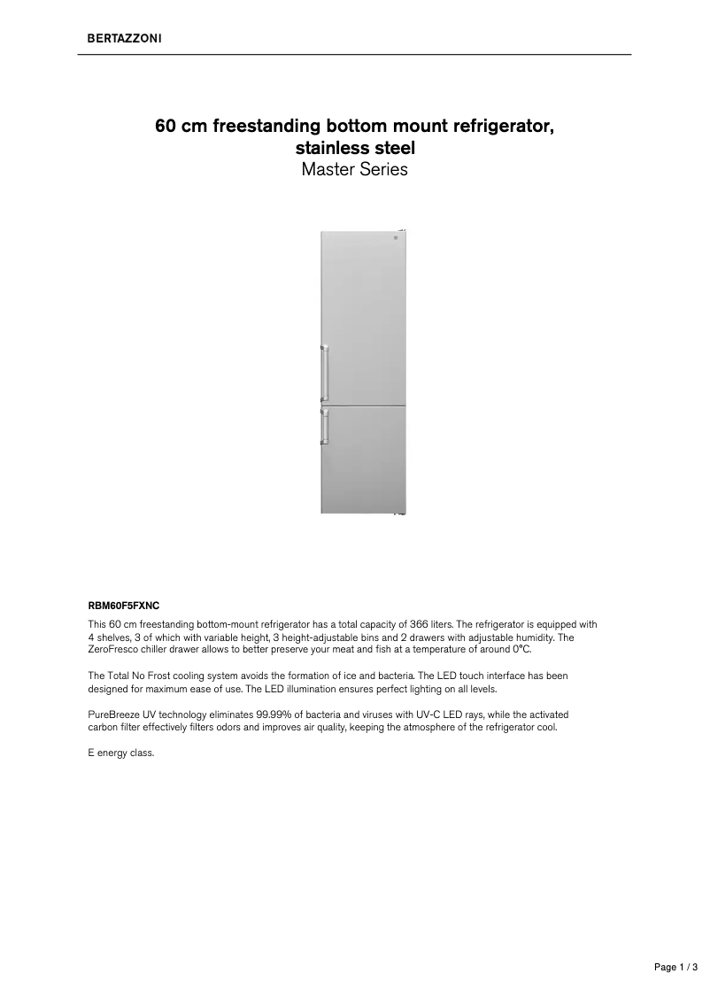 First page image of the manual for RBM60F5FXNC