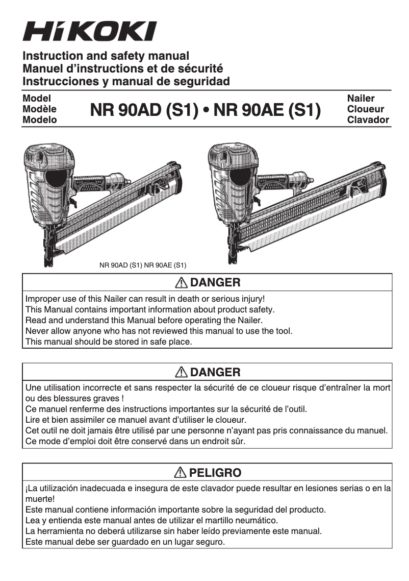 First page image of the manual for NR 90AD