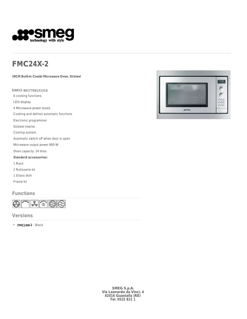 Page 1 of the manual User Manual Smeg FMC24X