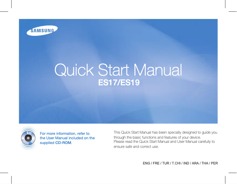 Page 1 of the manual User Manual Samsung ES17