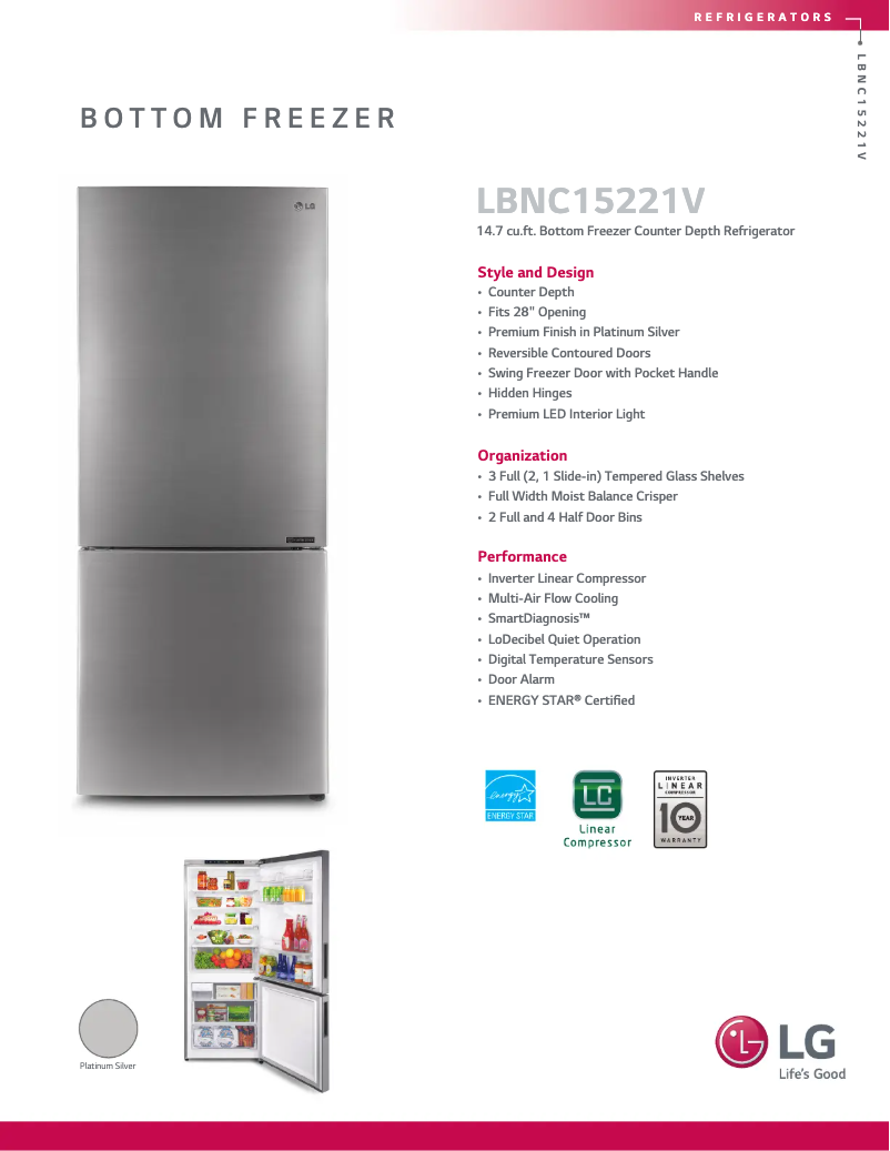 First page image of the manual for LBNC15221V