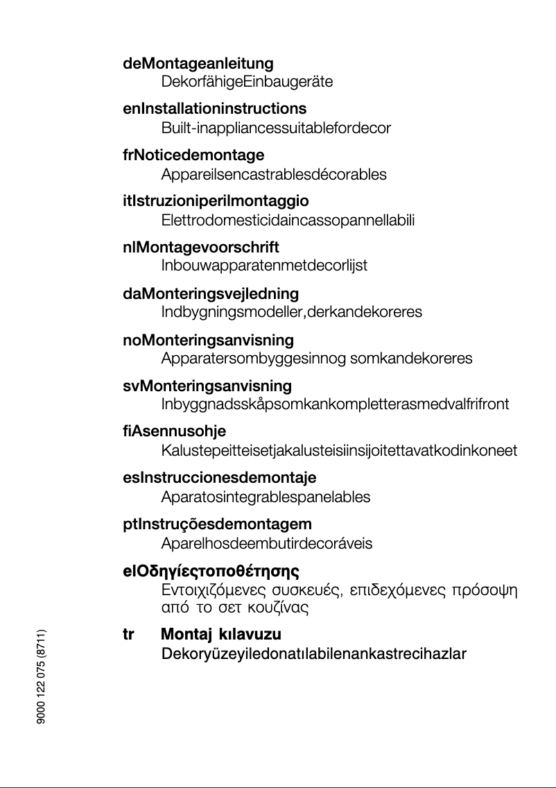 First page image of the manual for GF18DA40