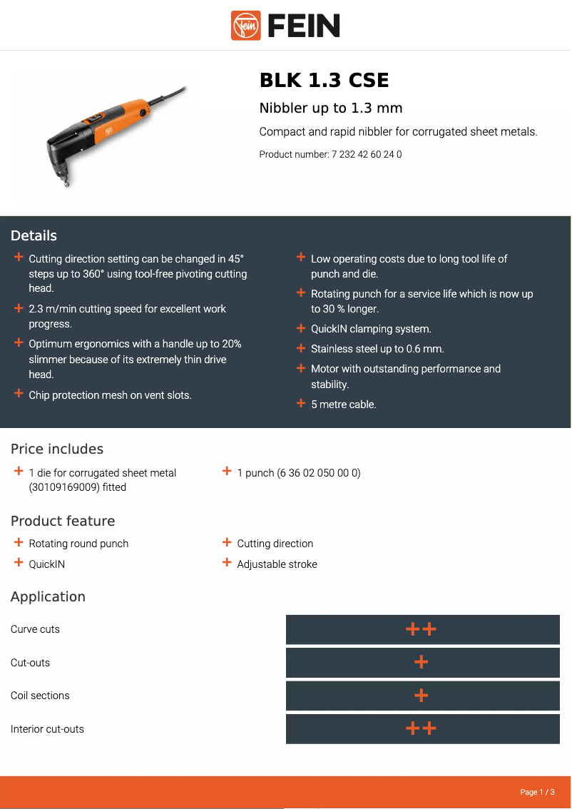 First page image of the manual for BLK 1.3 CSE