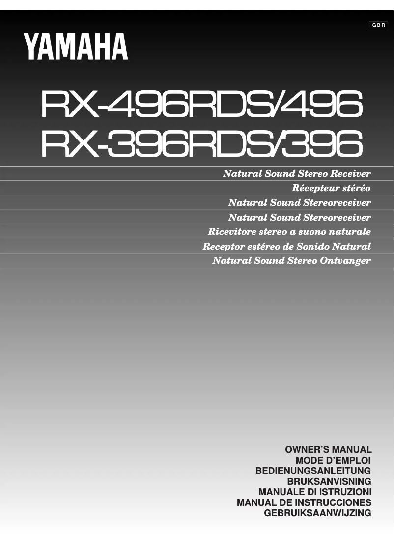 First page image of the manual for RX 496