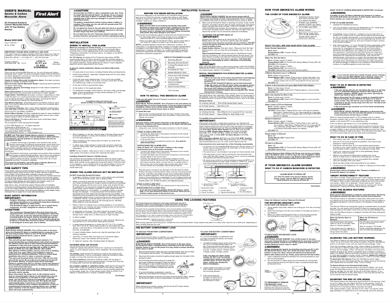 Page 1 of the manual User Manual First Alert SC9120LBL