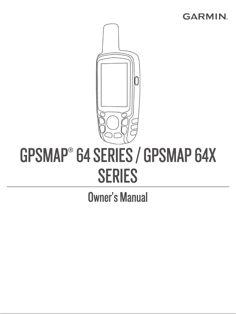 First page image of the manual for GPSMAP 64sx