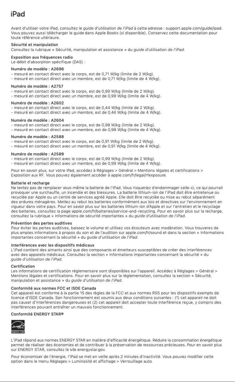 First page image of the manual for iPad Air (2022)