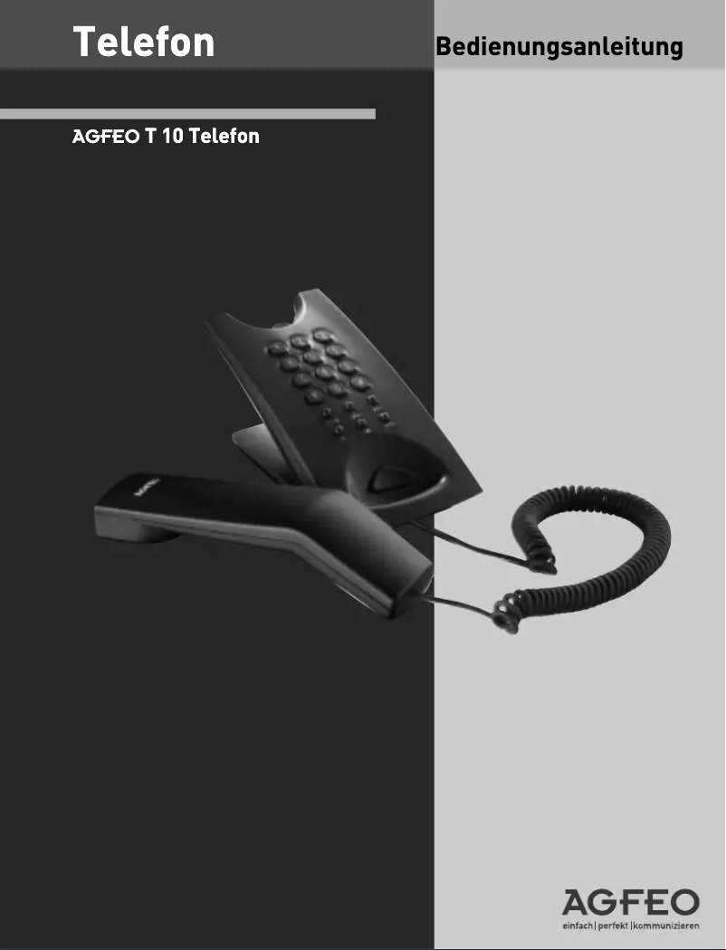 Page 1 of the manual User Manual AGFEO T10