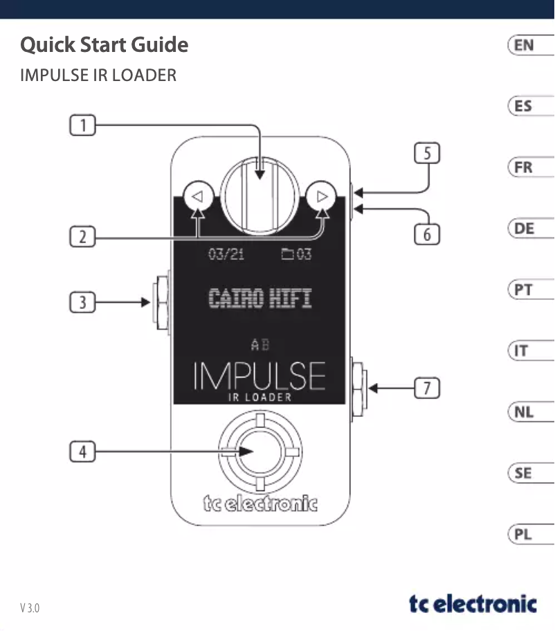 Page 1 of the manual Quick Start Guide TC Electronic Impulse IR Loader