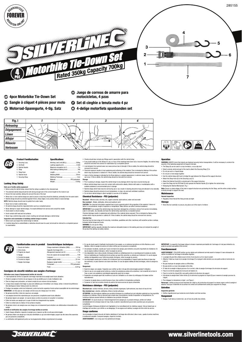 First page image of the manual for 285155