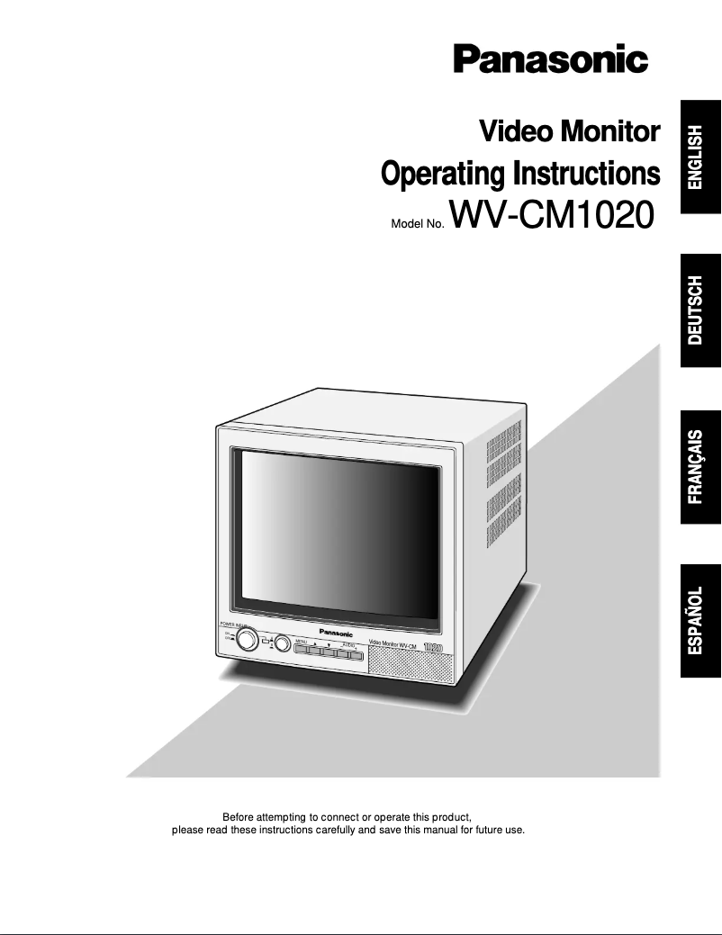 First page image of the manual for WV-CM1020