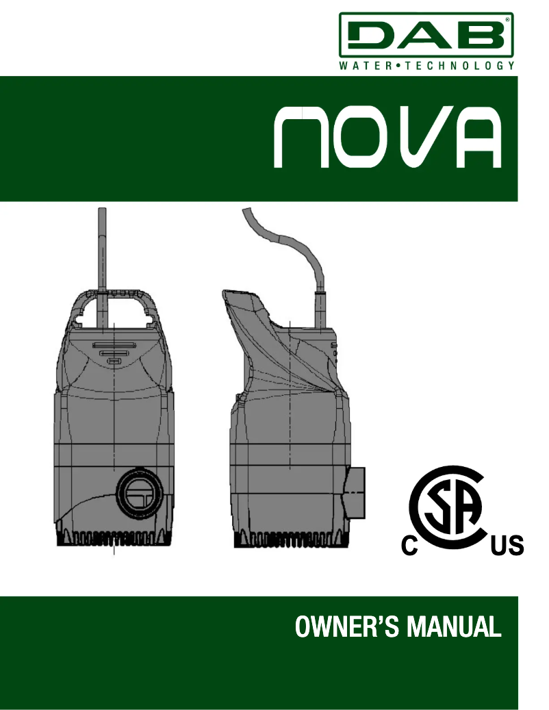 First page image of the manual for Nova 4100