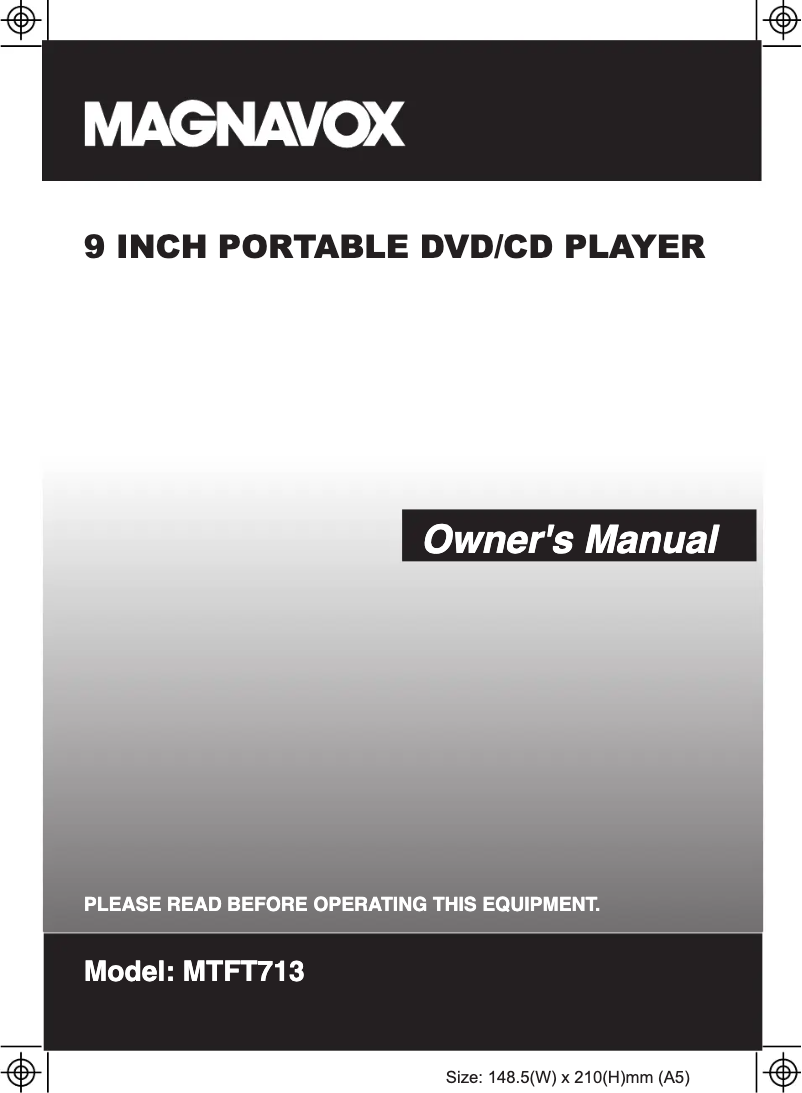 Page 1 of the manual User Manual Magnavox MTFT713