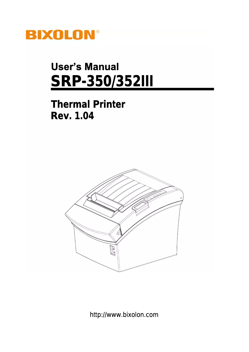 First page image of the manual for SRP-350IIIPG