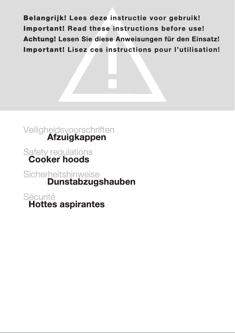 Page 1 of the manual Safety Instructions Atag EG311U5U