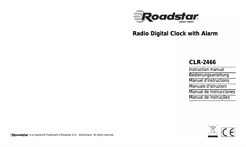Page 1 of the manual User Manual Roadstar CLR-2466