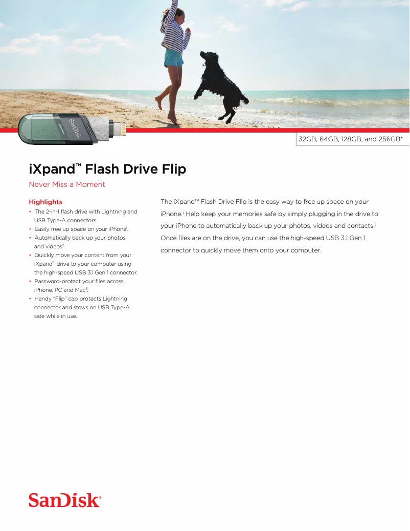 First page image of the manual for iXpand Flip