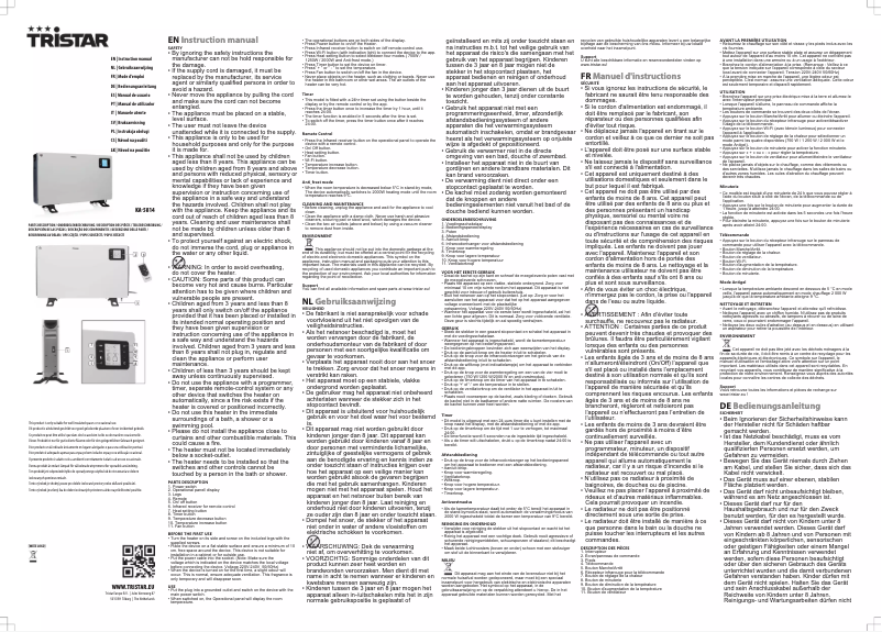 Page 1 of the manual User Manual TriStar KA-5814