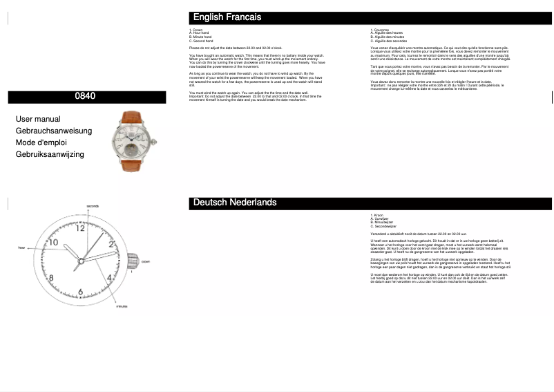 First page image of the manual for 0840