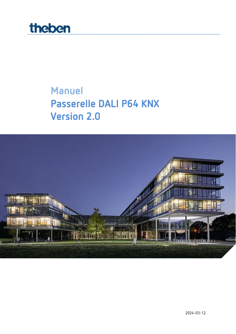 First page image of the manual for DALI-Gateway P64 KNX