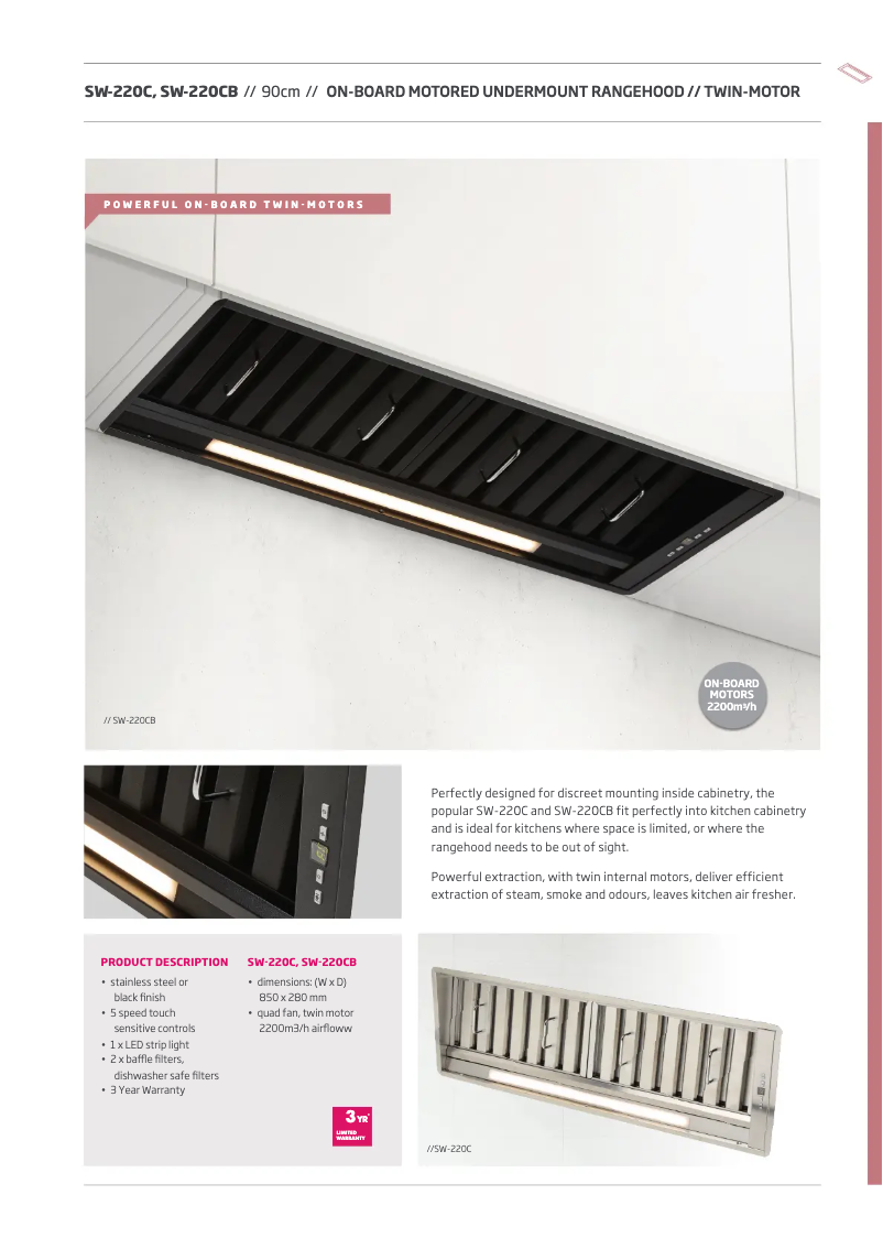 First page image of the manual for SW-220C