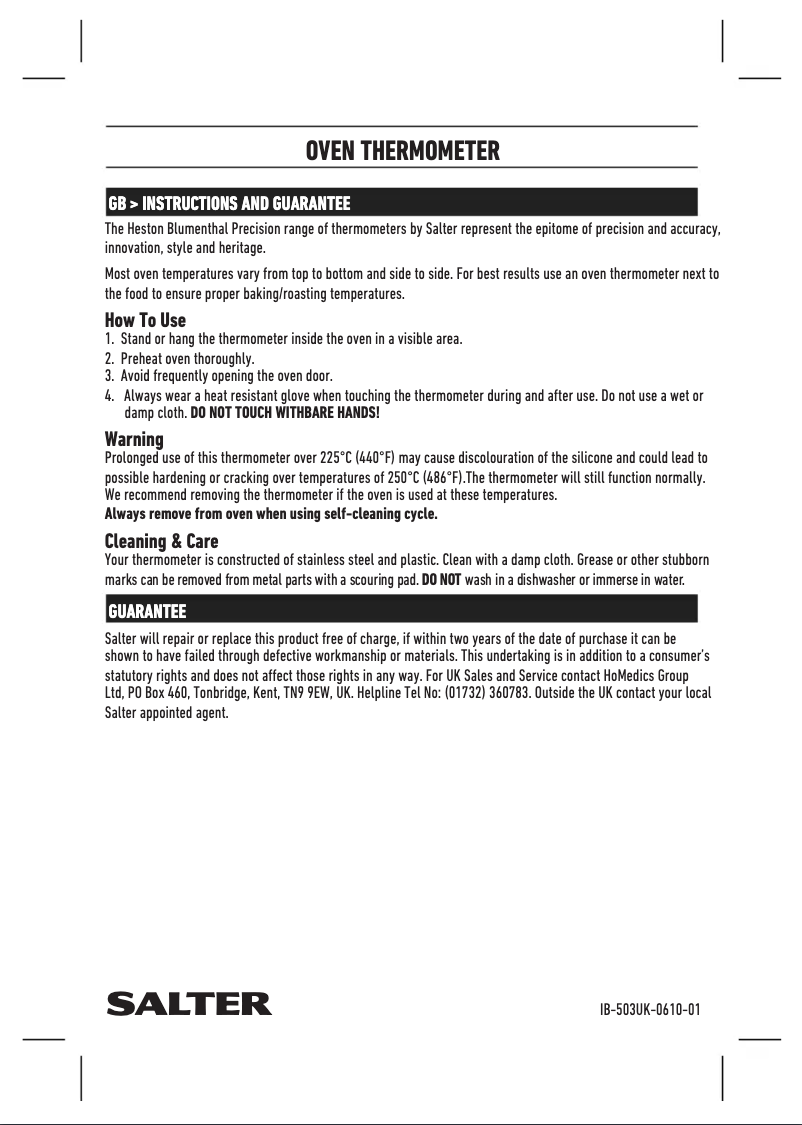 First page image of the manual for 503