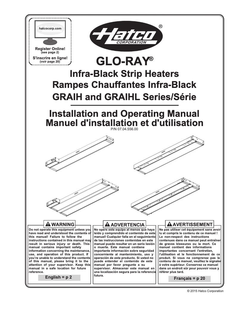 First page image of the manual for Glo-Ray GRBW-60
