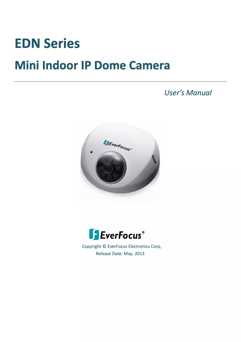 Page 1 of the manual User Manual EverFocus EDN1320