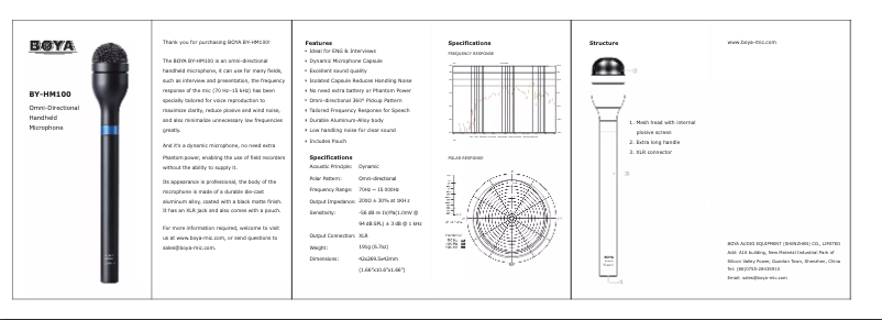 Page 1 of the manual User Manual BOYA BY-HM100