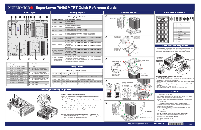 First page image of the manual for SuperWorkstation 7049GP-TRT