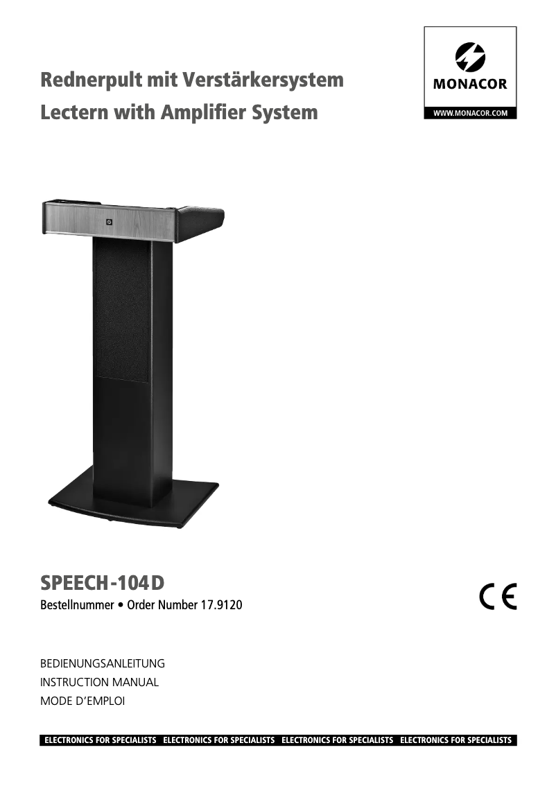 First page image of the manual for SPEECH-104D