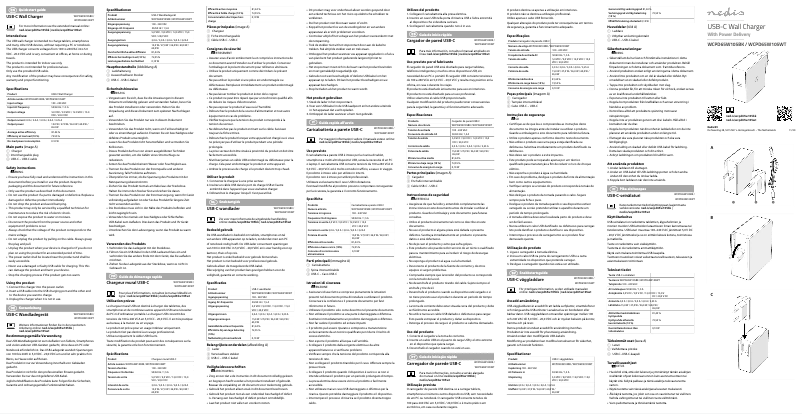 First page image of the manual for WCPD65W105WT