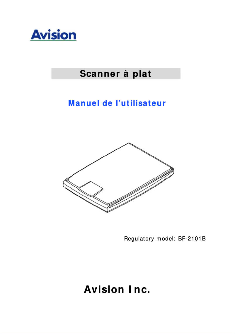Page 1 of the manual User Manual Avision FB25
