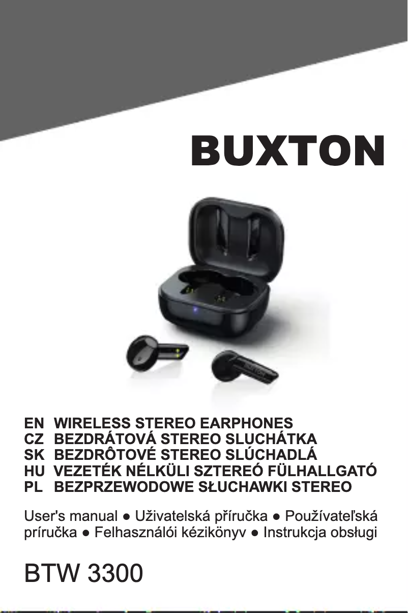 Page 1 of the manual User Manual Buxton BTW 3300