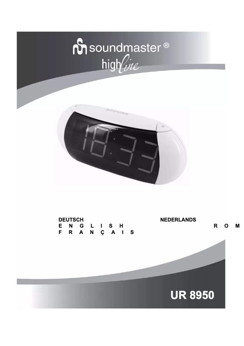 Page 1 of the manual User Manual Soundmaster UR8950