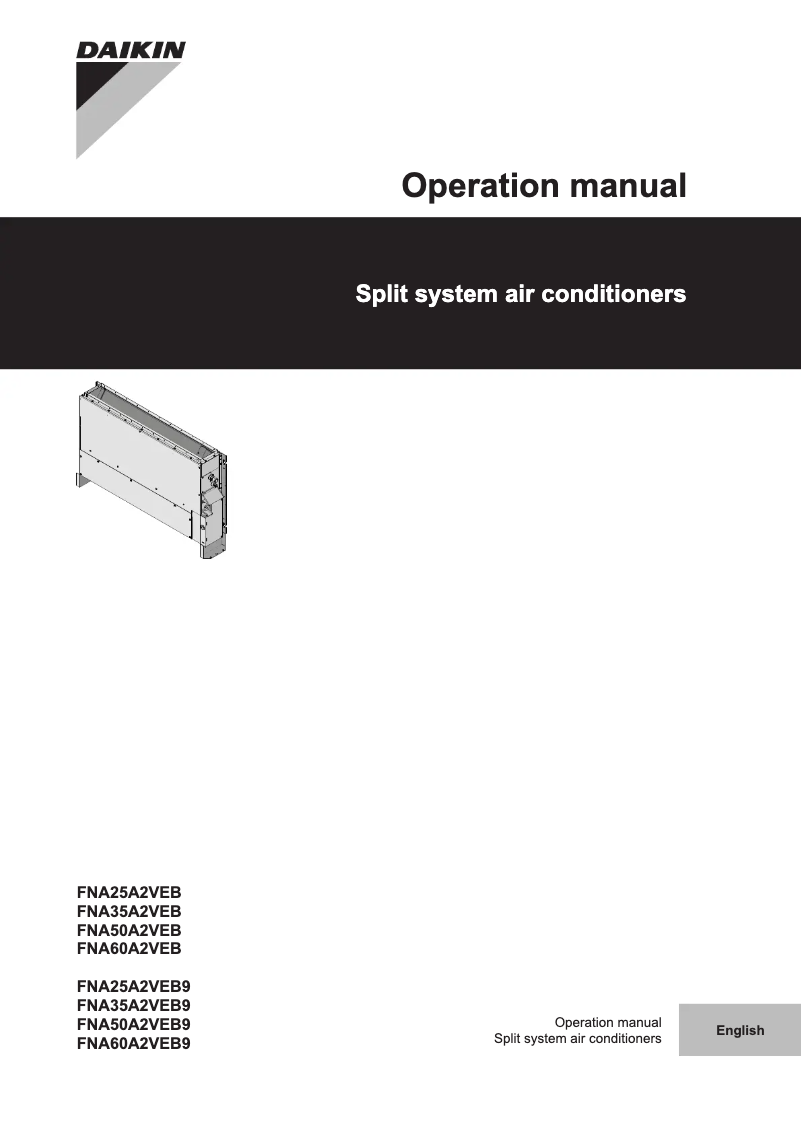 Page 1 of the manual User Manual Daikin FNA50A2VEB9