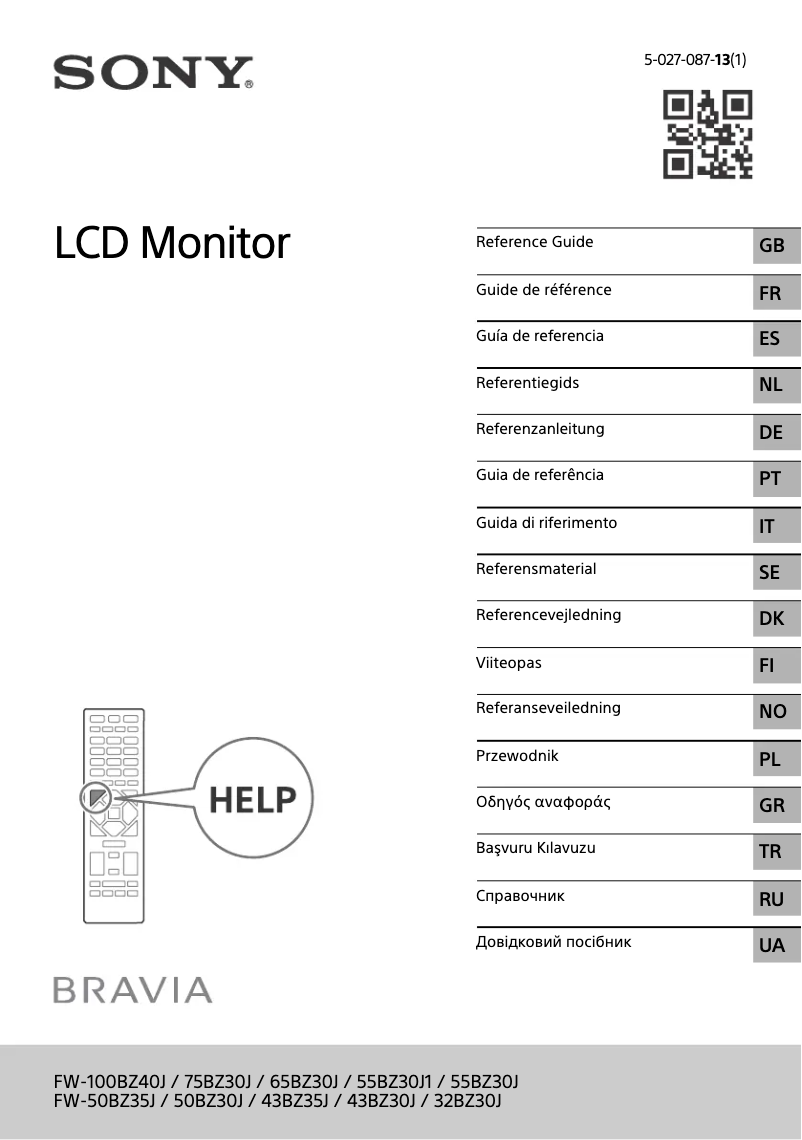 First page image of the manual for FW-43BZ35J