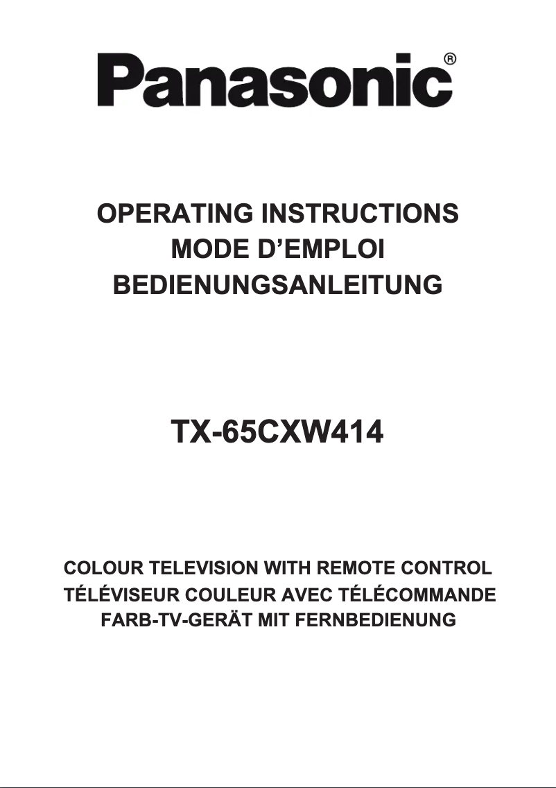 Page 1 of the manual User Manual Panasonic Viera TX-65CXW414