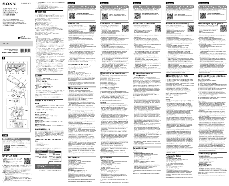 Page 1 of the manual Quick Start Guide Sony XLR-K3M