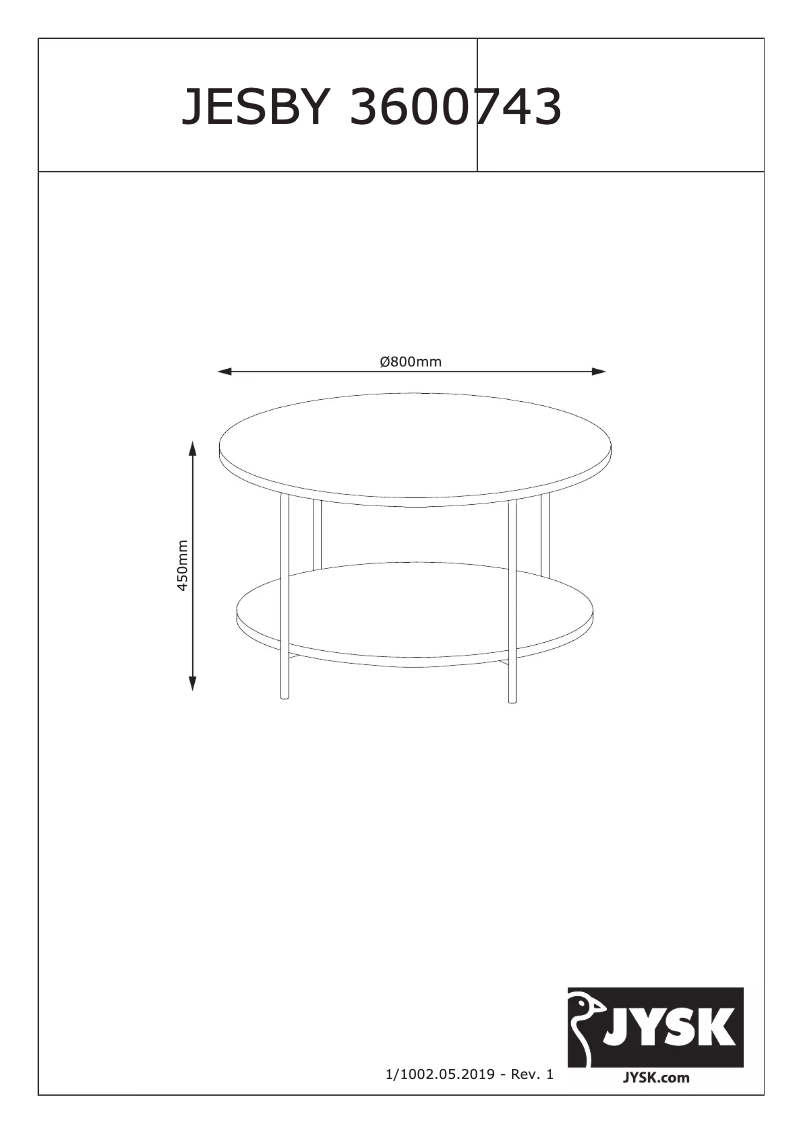 Page 1 of the manual User Manual JYSK Jesby