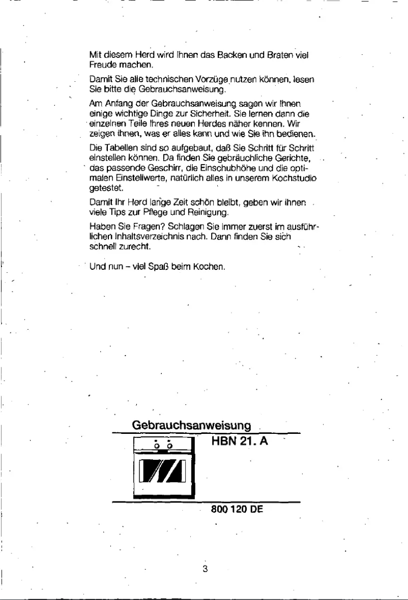 Page 1 of the manual User Manual Bosch HBN212a56a
