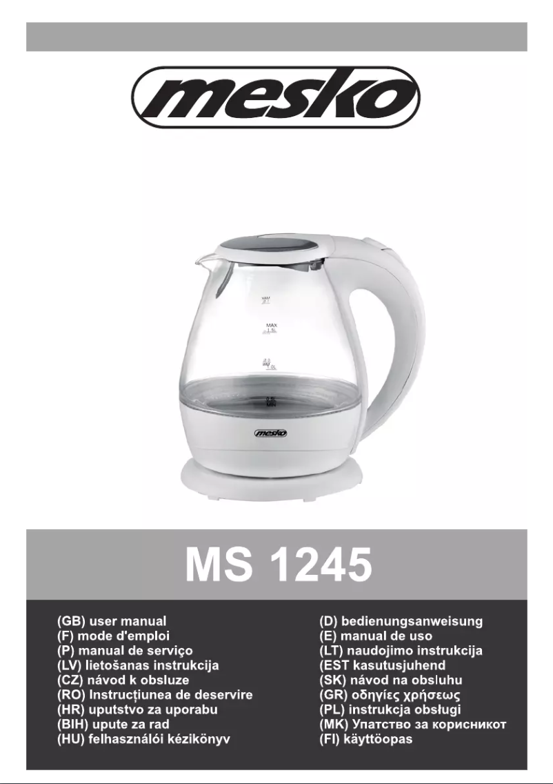 Page 1 de la notice Manuel utilisateur Mesko MS 1245