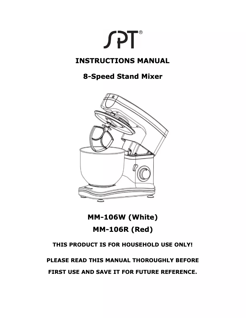First page image of the manual for MM-106W