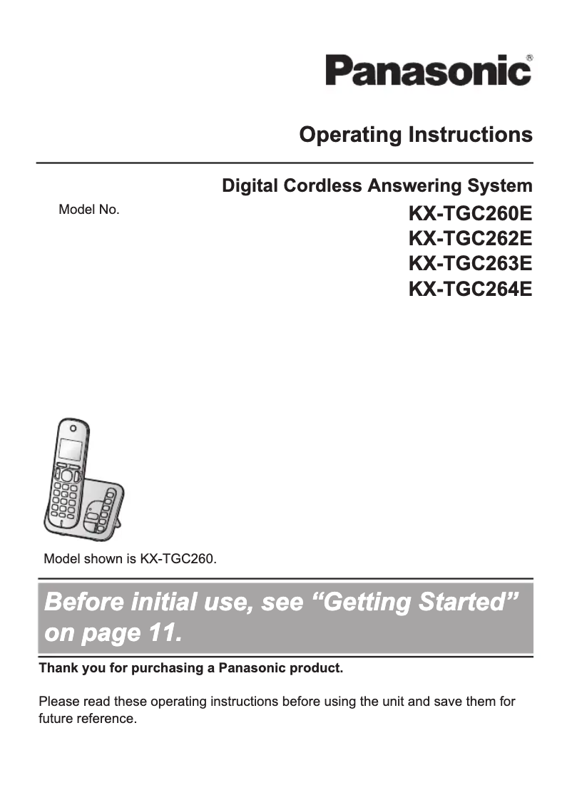 Page 1 of the manual User Manual Panasonic KX-TGC263
