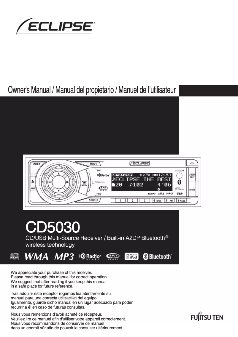 First page image of the manual for CD5030