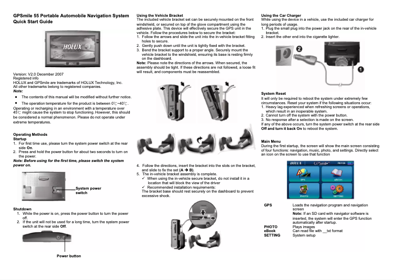 Page 1 de la notice Manuel utilisateur Holux GPSmile 55